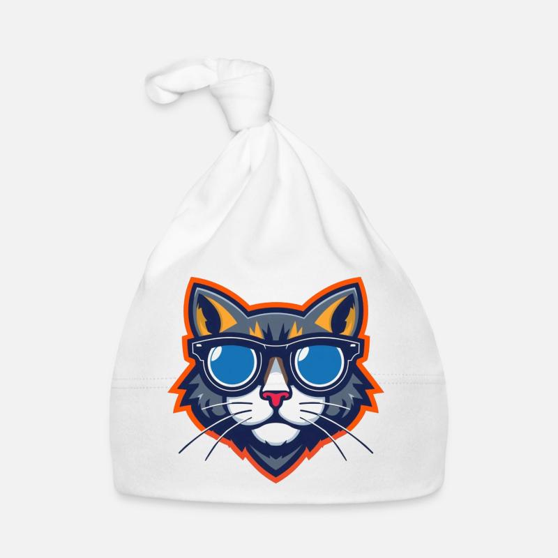 Katze mit Sonnenbrille Maskottchen Baby Bio-Mütze