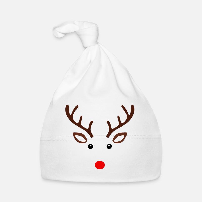 Visage minimal de renne Bonnet bio Bébé