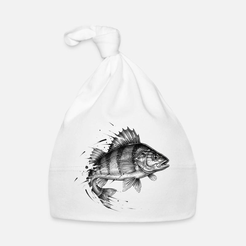 Perche Perch Ink Tattoo Vector de pêche Bonnet bio Bébé