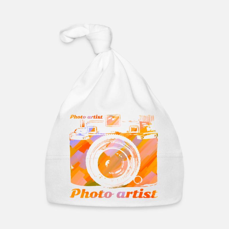 Camera in bright colors Organic Baby Cap