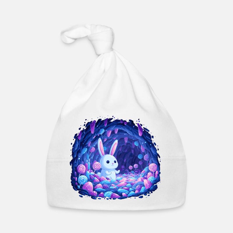 Le Lapin Bleu dans la Forêt de Cristal Bonnet bio Bébé