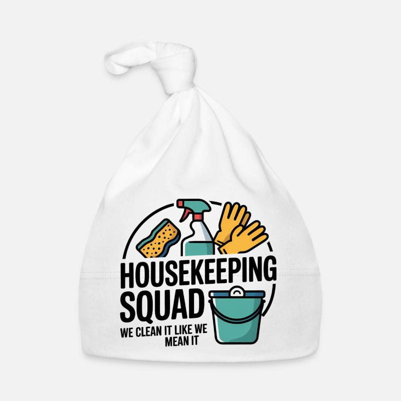 Funny Cleaning Design Organic Baby Cap