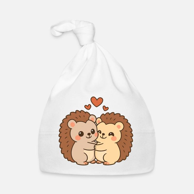 Valentinstag Herz Igel Paar Baby Bio-Mütze