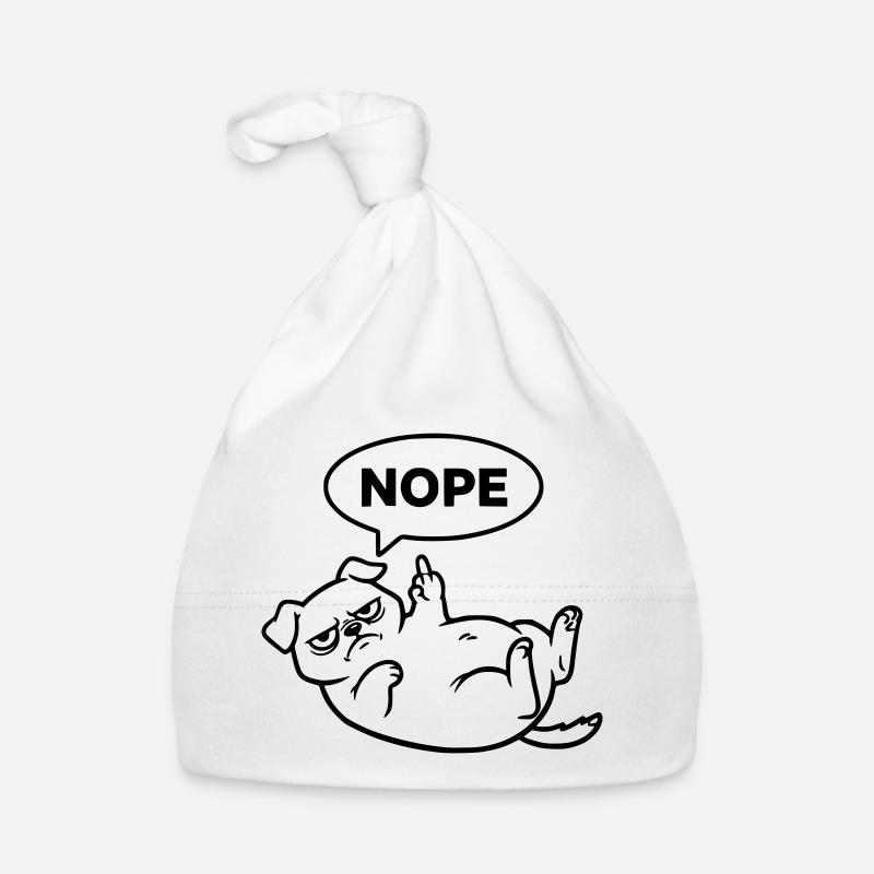 Mops Hund Mittelfinger Nein Baby Bio-Mütze