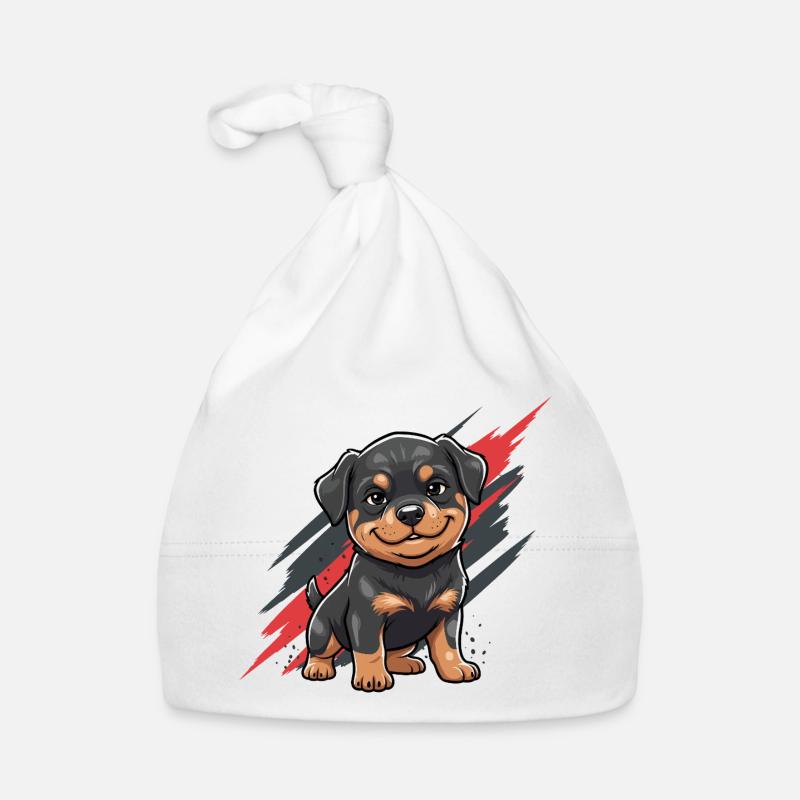 Dessin animé câlin de Rottweiler chiot Bonnet bio Bébé