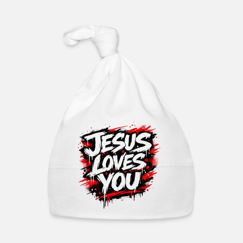 Déclaration de graffiti Jésus t’aime Bonnet bio Bébé