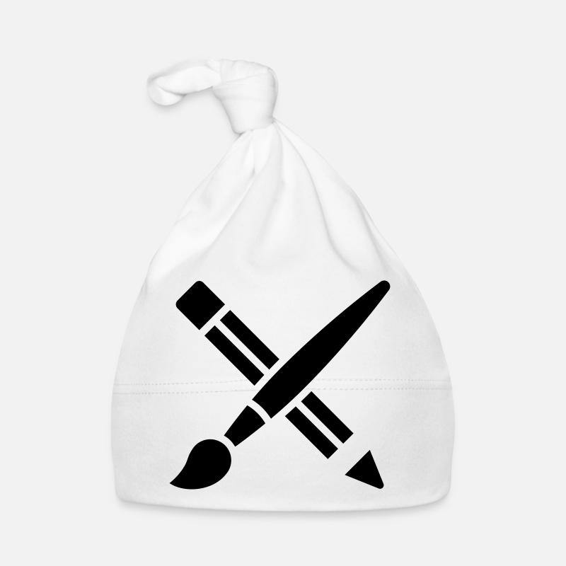 Pinsel, Bleistift, Basteln, Kunst Symbol Baby Bio-Mütze