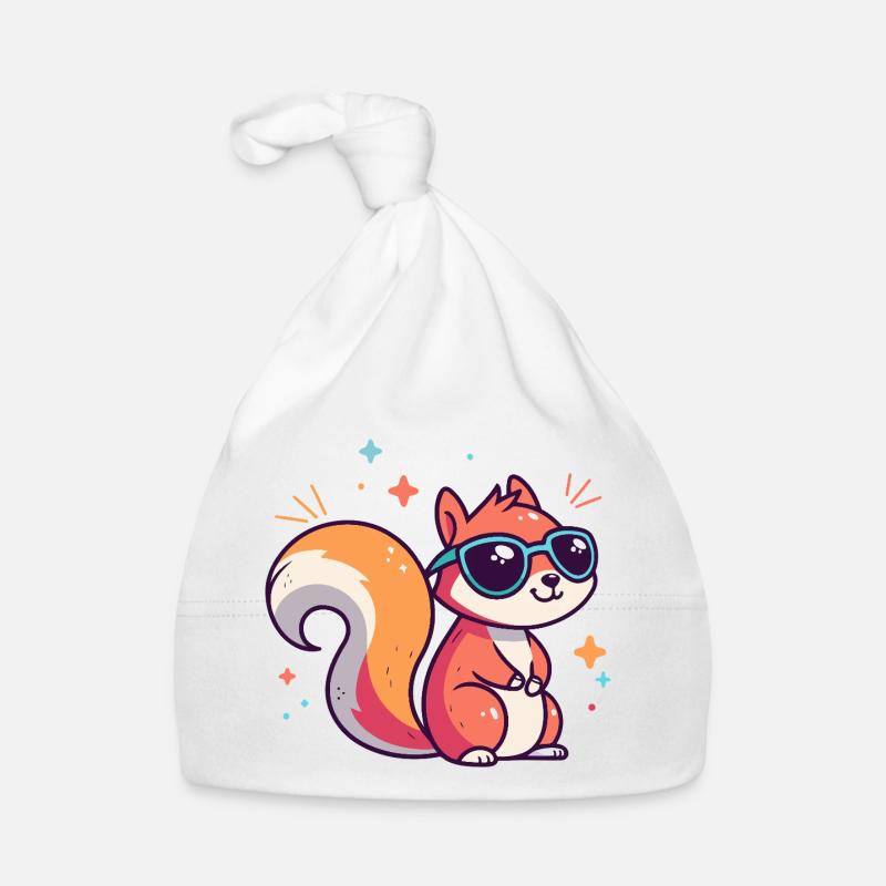 Chic Squirrel Sunglasses Organic Baby Cap