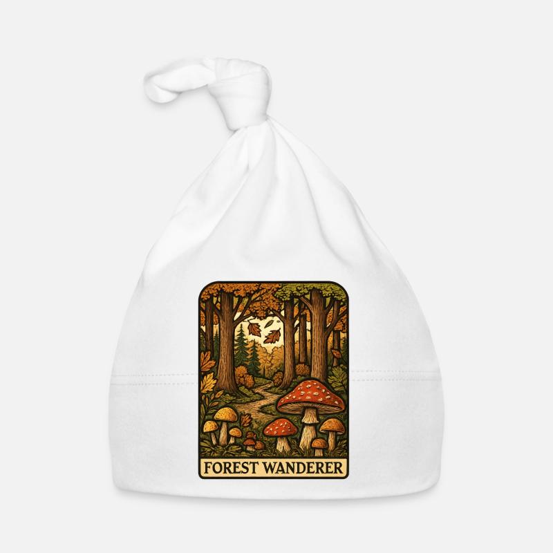 Forest Wanderer Mushroom Trail Autumn Forest Organic Baby Cap
