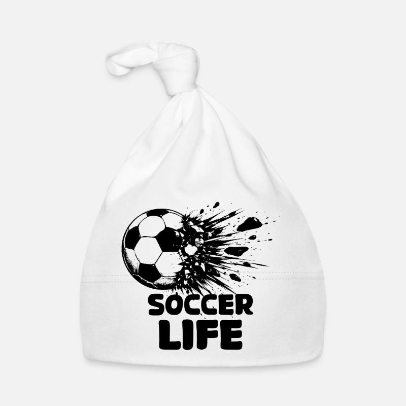 Exploding Football Black Design Organic Baby Cap