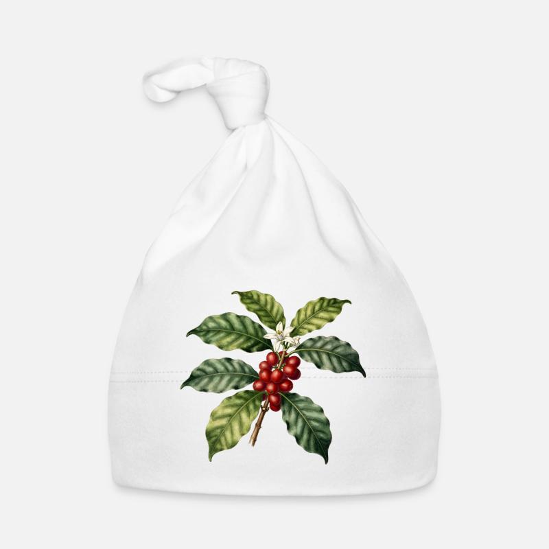 Illustrated Botanical Coffee Tree Organic Baby Cap