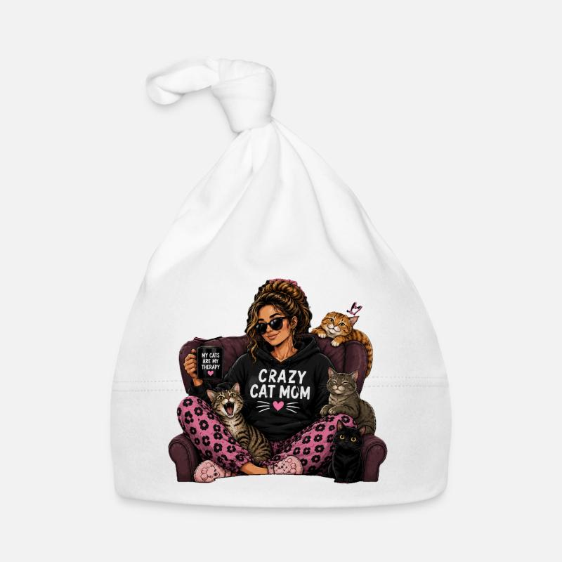 Sweat à capuche de maman de chat folle Bonnet bio Bébé