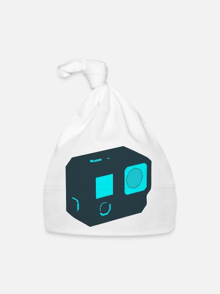 Action Camera Drone Icon - Organic Baby Cap - white - Front