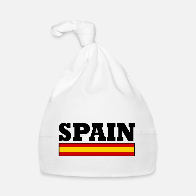 Drapeau Espagne - Bonnet bio Bébé - blanc