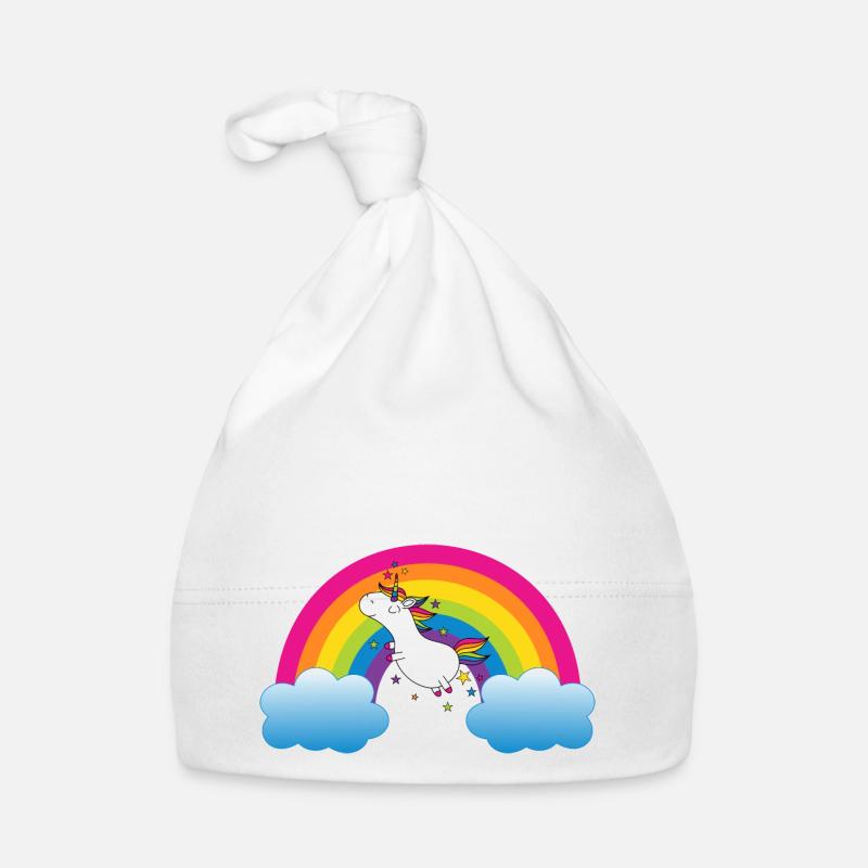 Arc-en-ciel avec licorne Bonnet bio Bébé