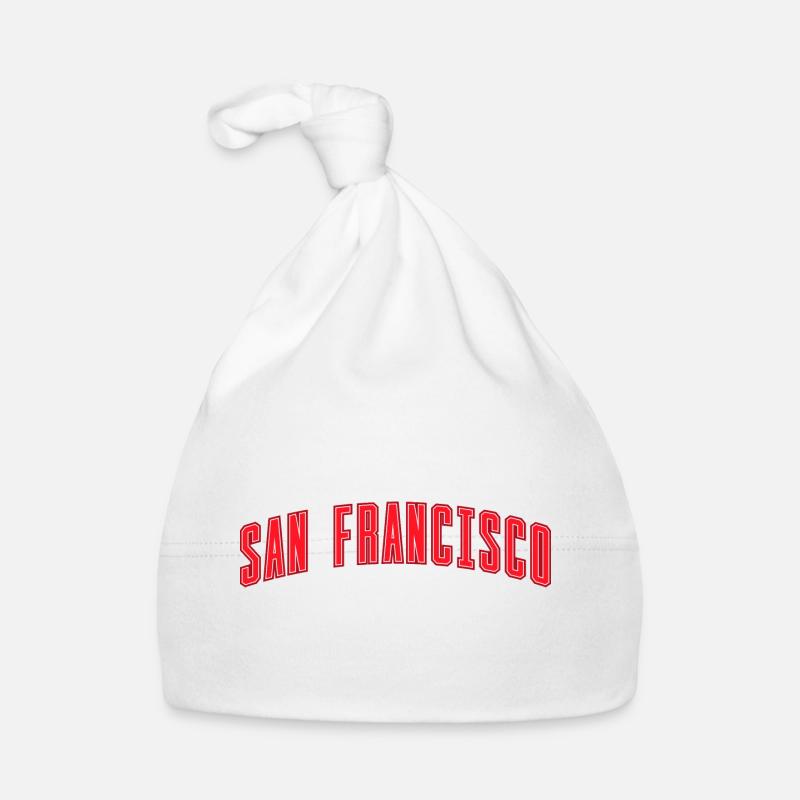 San Francisco Bogen Schriftzug Rot Baby Bio-Mütze