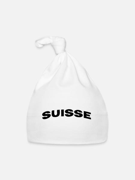 Suisse - Bonnet bio Bébé - blanc - Devant