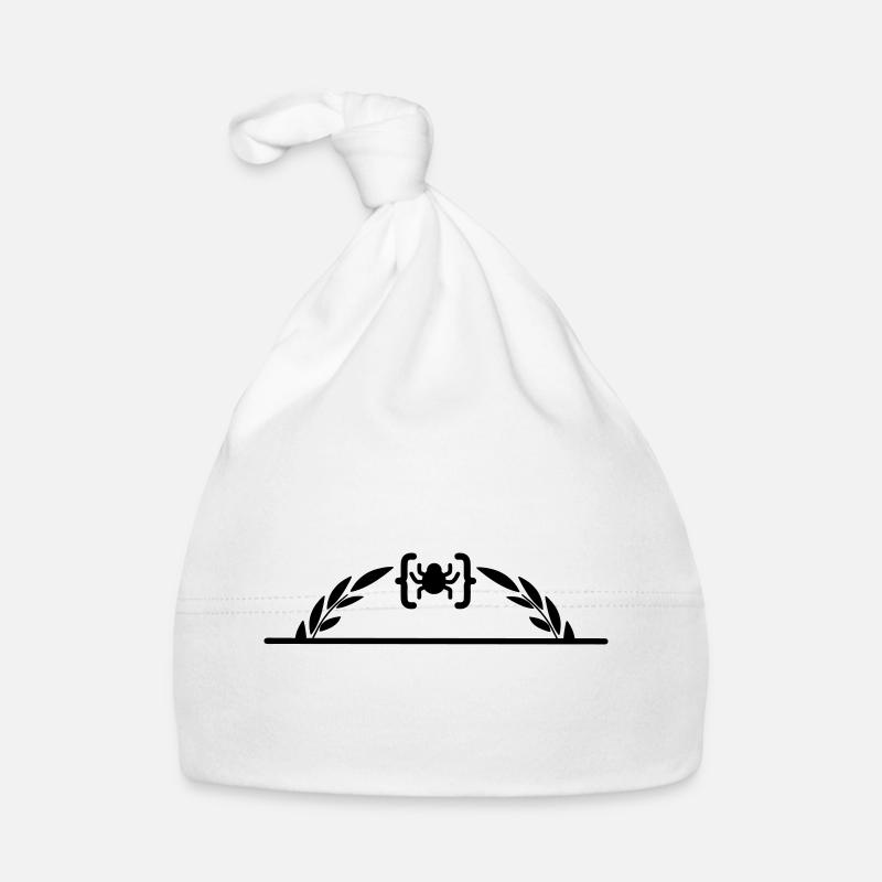 Code-Logo-Spinne im halben Lorbeerkranz Baby Bio-Mütze