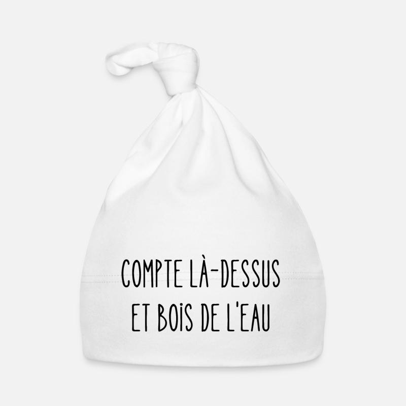 compte là-dessus et bois de l'eau - Bonnet bio Bébé - blanc