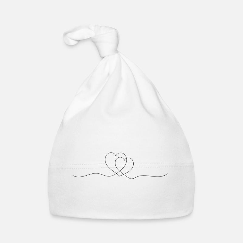 Verschlungene Herzlinien Baby Bio-Mütze