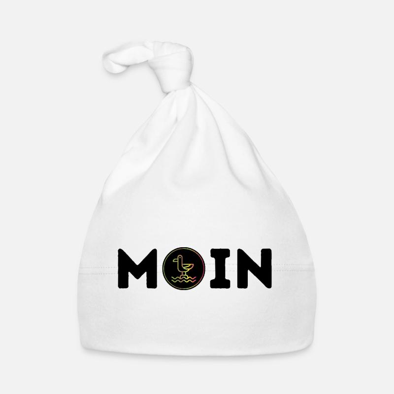 Moin mit Möwe - Baby Bio-Mütze - Weiß