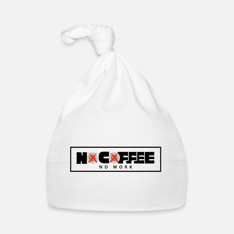 No Coffee No Work – T-shirt café original et graph Bonnet bio Bébé