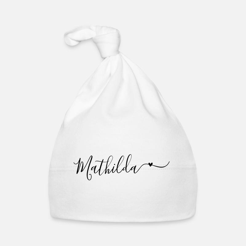 Mathilda Prénom décoratif Bonnet bio Bébé