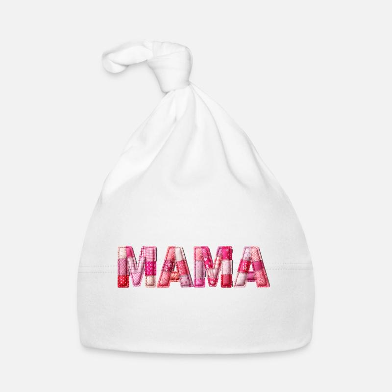 Mom Handmade Patchwork Font Organic Baby Cap