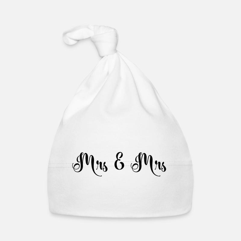 Mrs & Mrs Design pour les mariages lesbiens - Bonnet bio Bébé - blanc
