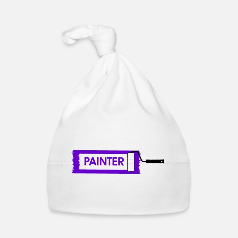 Farbroller mit lila Farbe Baby Bio-Mütze