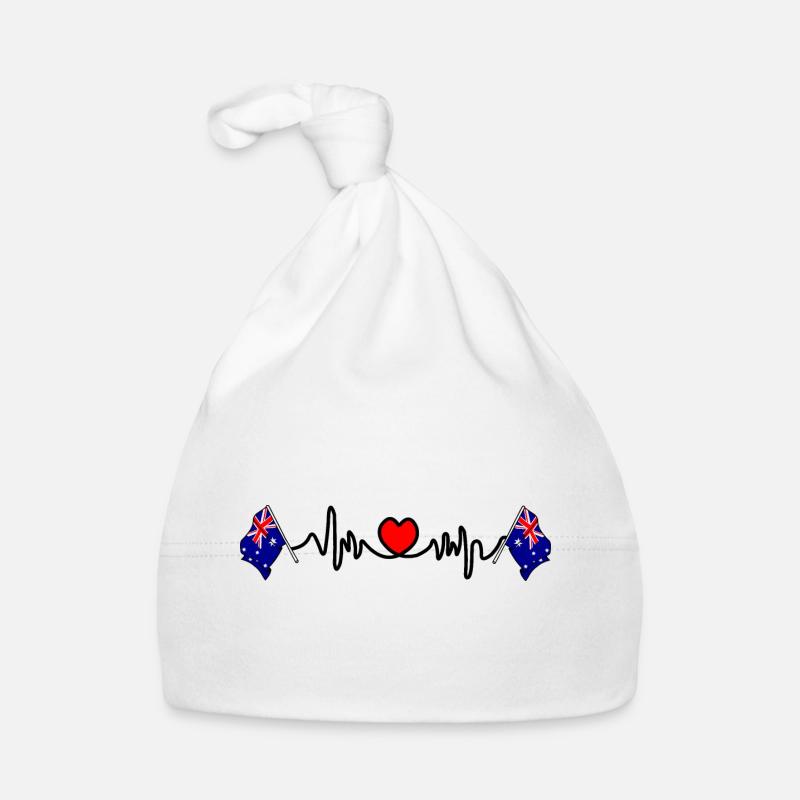 Herzfrequenz-Cardio-Flagge Australien Baby Bio-Mütze