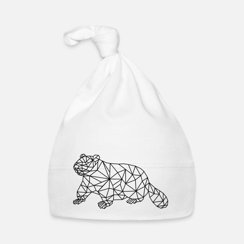 Beaver Meme Geometric - Organic Baby Cap - white