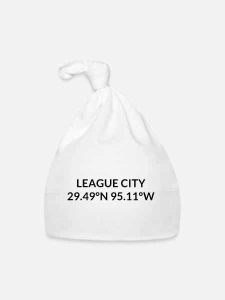 Coordonnées de League City, Texas, États-Unis - Bonnet bio Bébé - blanc - Devant