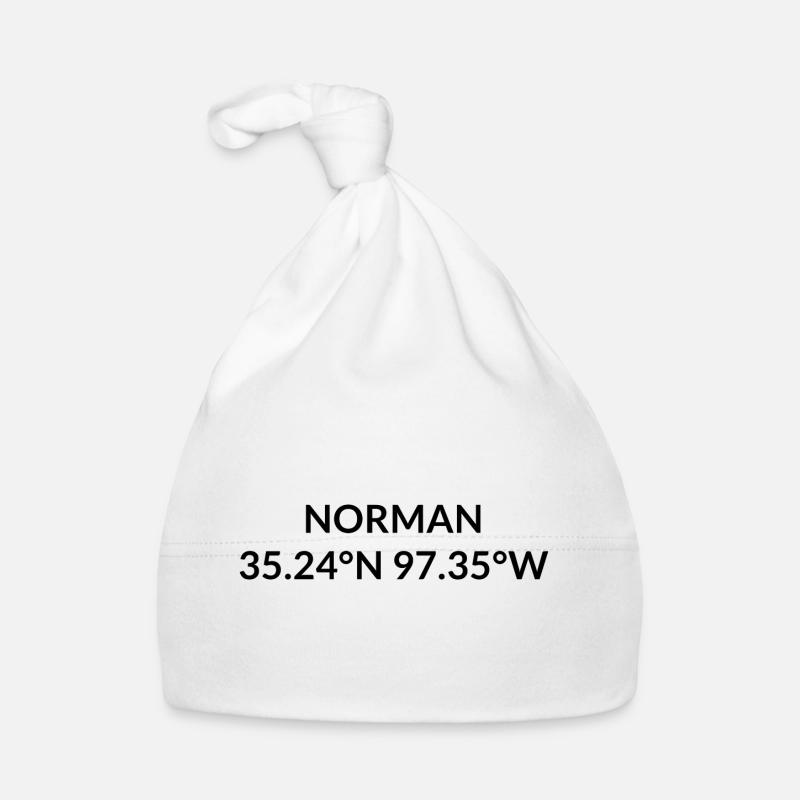 Norman, Oklahoma, USA Coordinates Organic Baby Cap