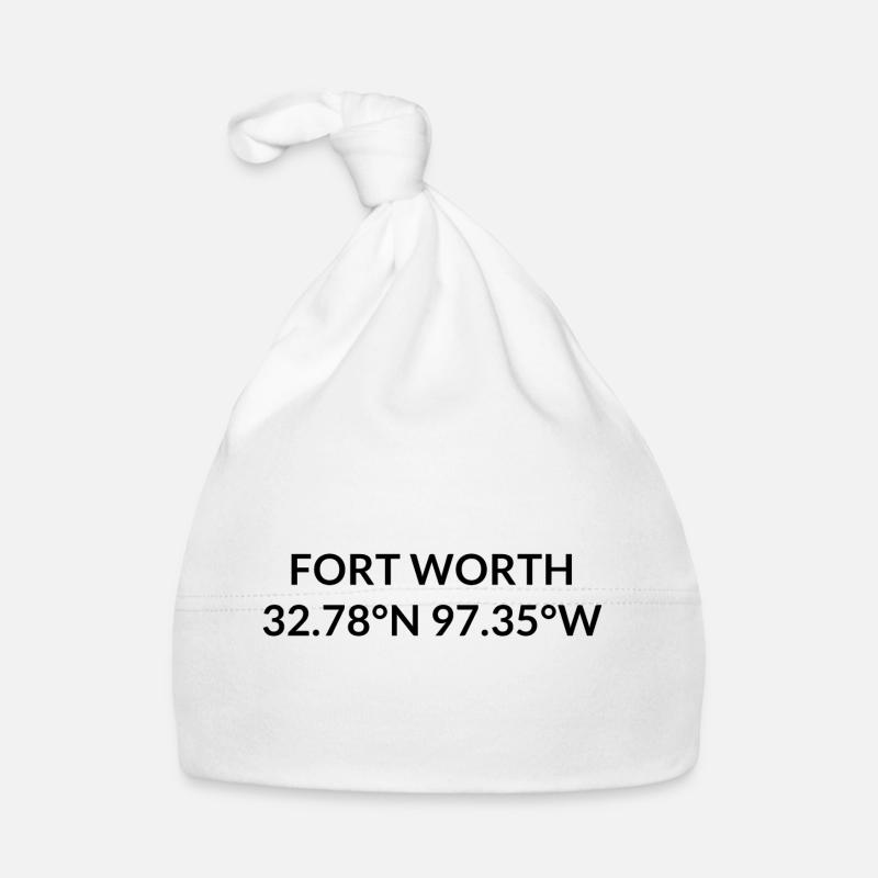 Fort Worth, Texas, USA Coordinates Organic Baby Cap