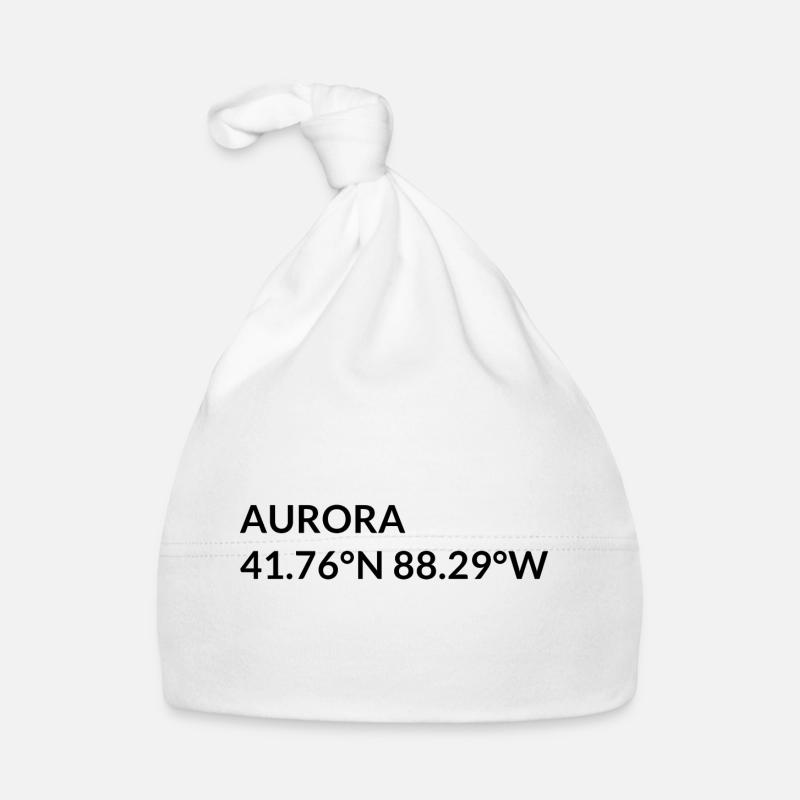 Aurora Illinois USA Coordinates Organic Baby Cap