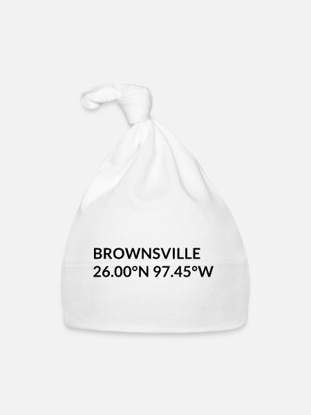 Coordonnées de Brownsville, Texas, États-Unis - Bonnet bio Bébé - blanc - Devant