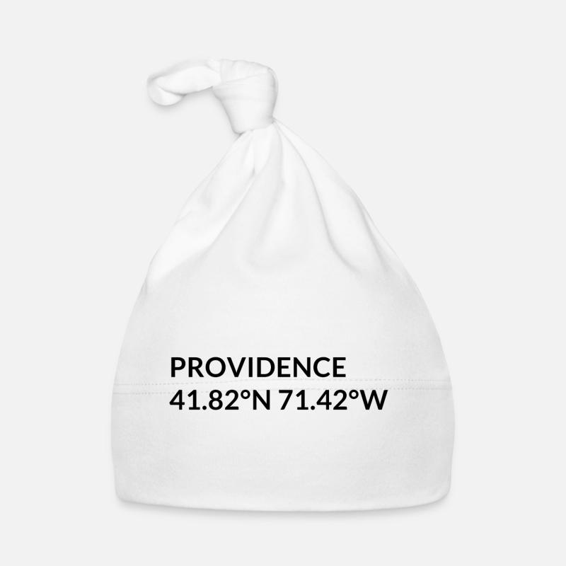 Providence, Rhode Island, USA Coordinates - Organic Baby Cap - white