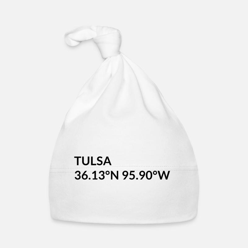 Tulsa, Oklahoma, USA Coordinates Organic Baby Cap
