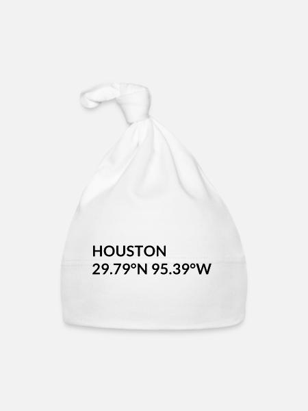 Houston Texas USA Koordinaten - Baby Bio-Mütze - Weiß - Vorne