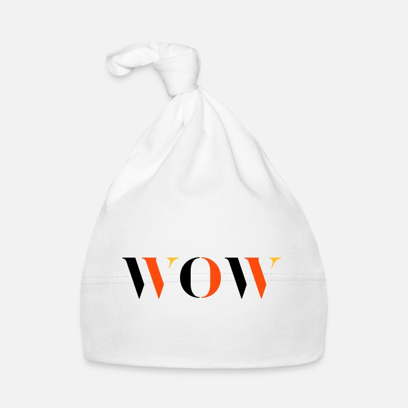 WOW tri-colour - Organic Baby Cap - white