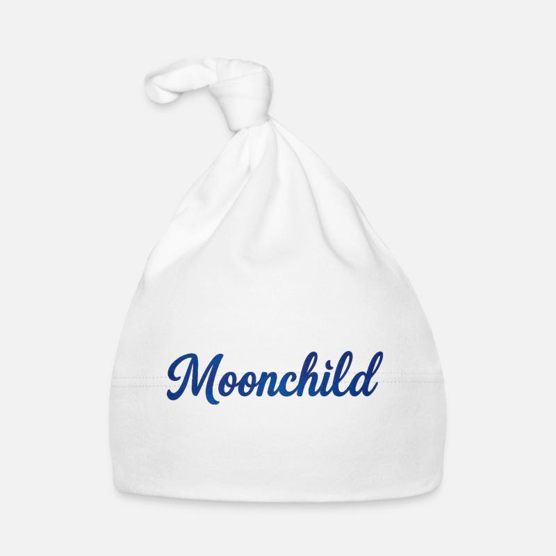 Moonchild Blue Script – Style de nuit Bonnet bio Bébé