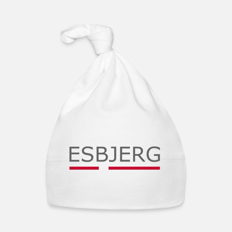 Esbjerg - Drapeau du Danemark - Danemark - Scandinavie Bonnet bio Bébé