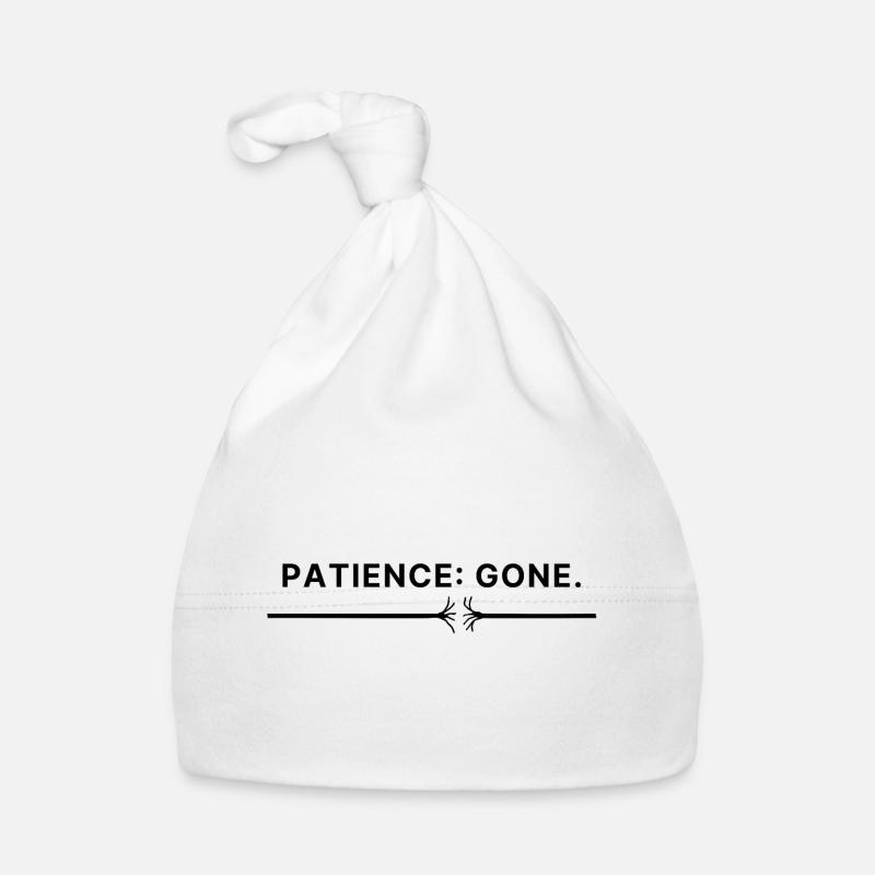 Patience: Gone – Typo Spruch Patience thread torn Organic Baby Cap