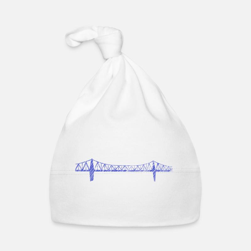 Rendsburger Hochbrücke – Urban Scribble Art Design Baby Bio-Mütze