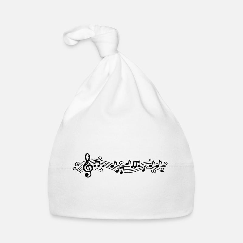 Musical Notes Melody Clefs Organic Baby Cap