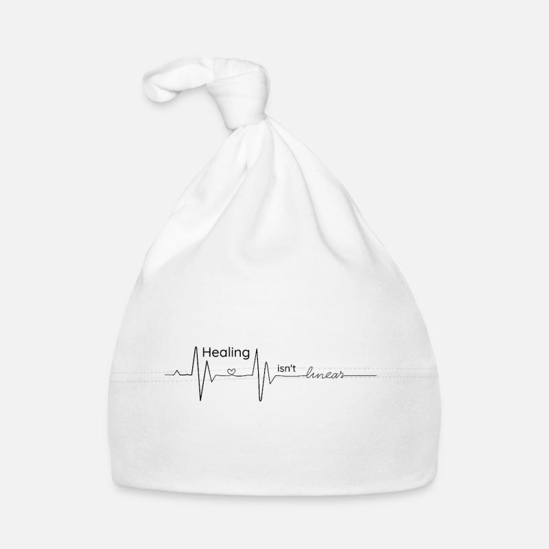 La guérison n’est pas linéaire - cardiogramme - Bonnet bio Bébé - blanc
