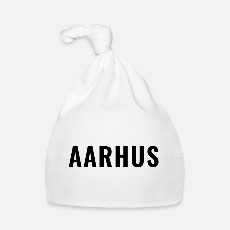 Aarhus Denmark Minimal Typography Organic Baby Cap