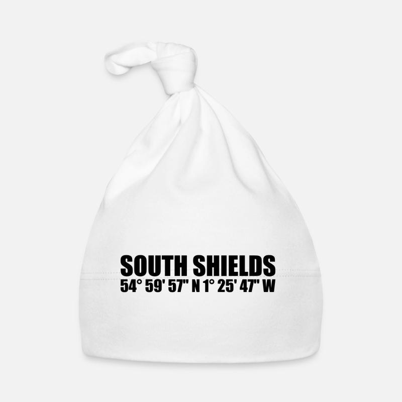 South Shields coordinates Organic Baby Cap