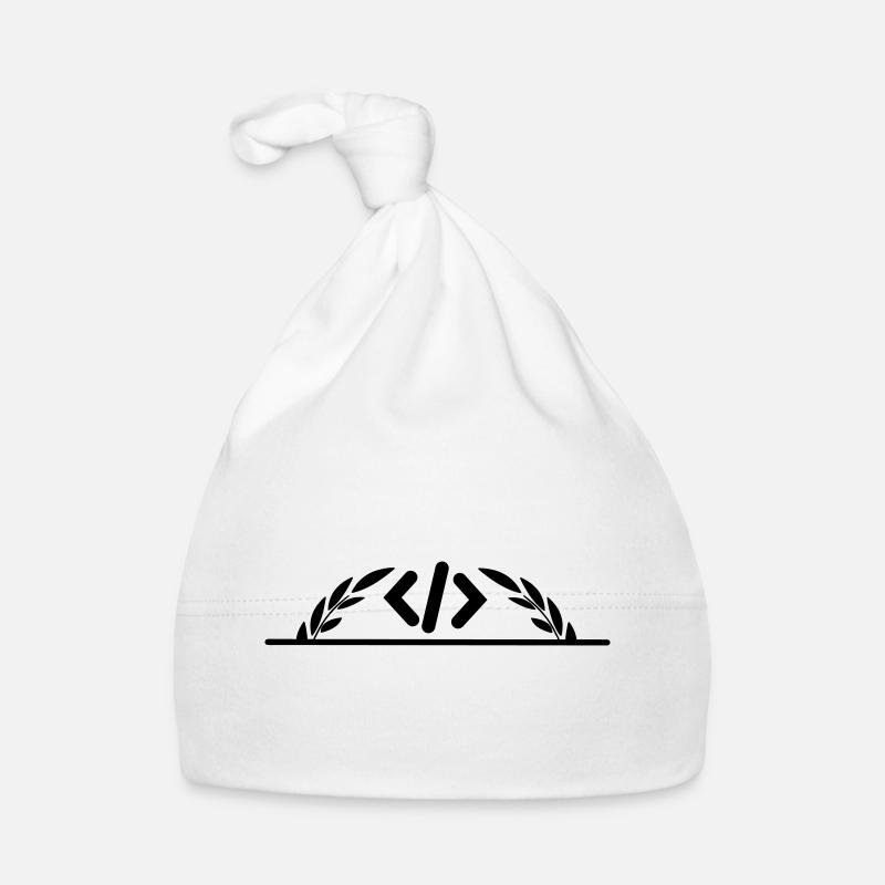 Code-Logo im halben Lorbeerkranz Baby Bio-Mütze
